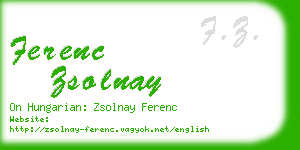 ferenc zsolnay business card